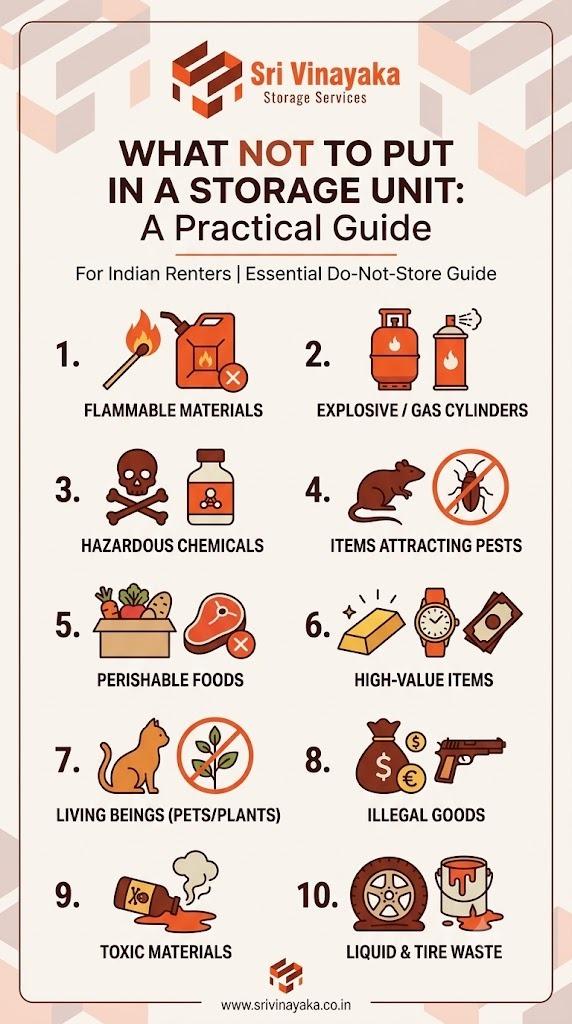 Sri Vinayaka Storage Sri Vinayaka Storage - What Not to Put in a Storage Unit: A Practical Guide for Indian Renters